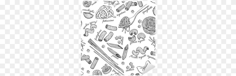 Vector Hand Drawn Pasta Pattern Pasta Vintage, Art, Doodle, Drawing, Cutlery Free Png Download