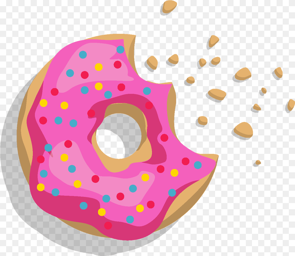 Vector Hand Drawn Pink Jam Donut Donut Vector, Food, Sweets Png Image