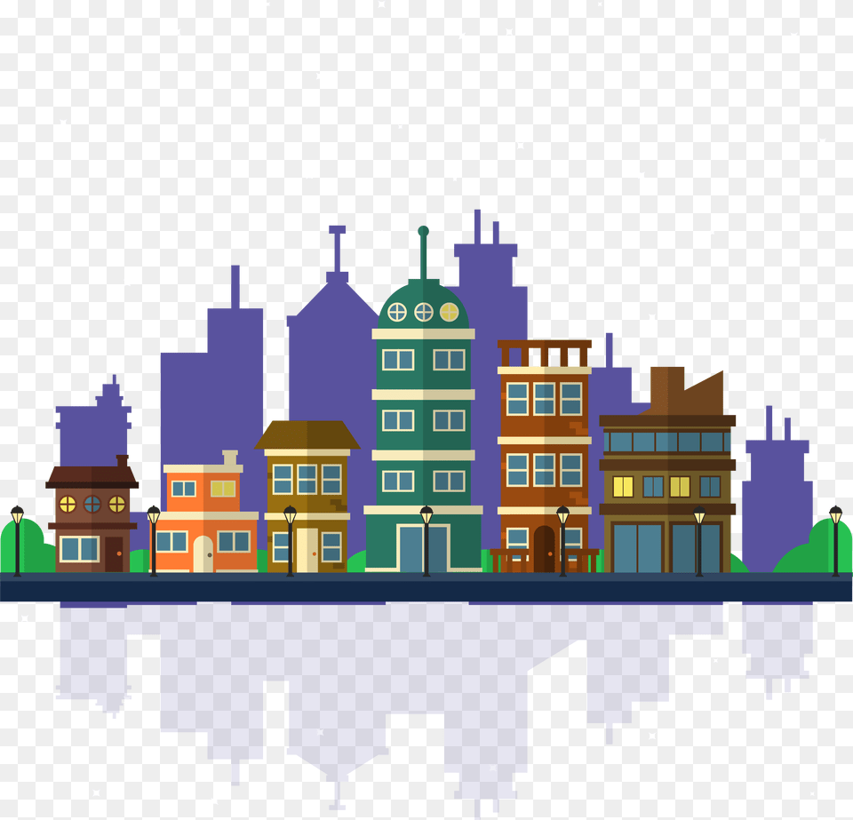 Vector Hd Building Buildings In Back Ground, Neighborhood, City, Urban, Architecture Free Transparent Png