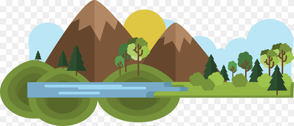Vector Hills Illustrator Mountain And Water Clipart, Landscape, Outdoors, Nature, Neighborhood Free Png Download