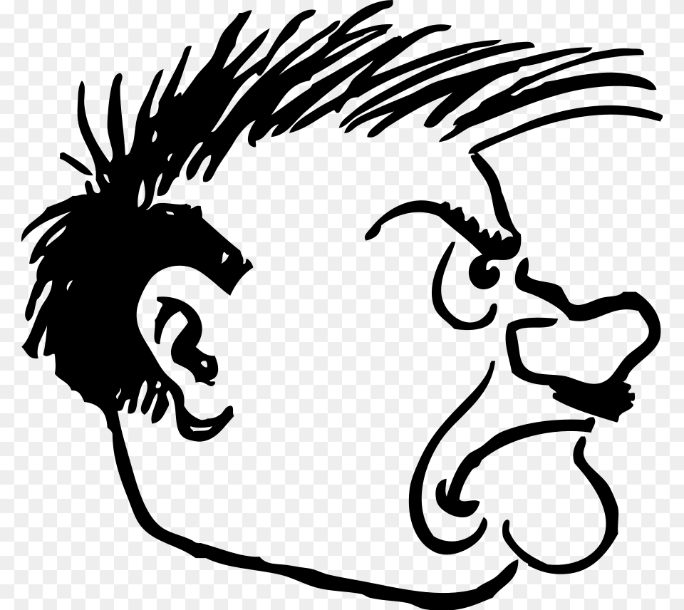 Vector Hitler Side View Clip Art Cartoon Side Profile Face, Gray Free Png Download