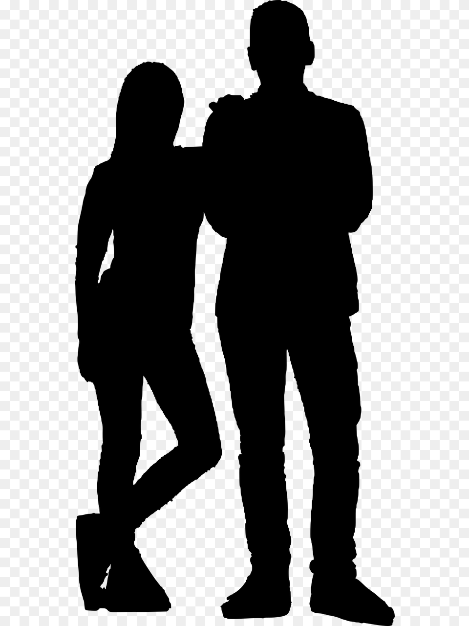 Vector Husband And Wife Silhouette, Gray Png