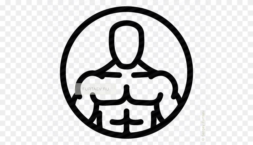 Vector Icon Of Bodybuilder Against Circle Vector Graphics, American Football, Football, Person, Playing American Football Free Png Download