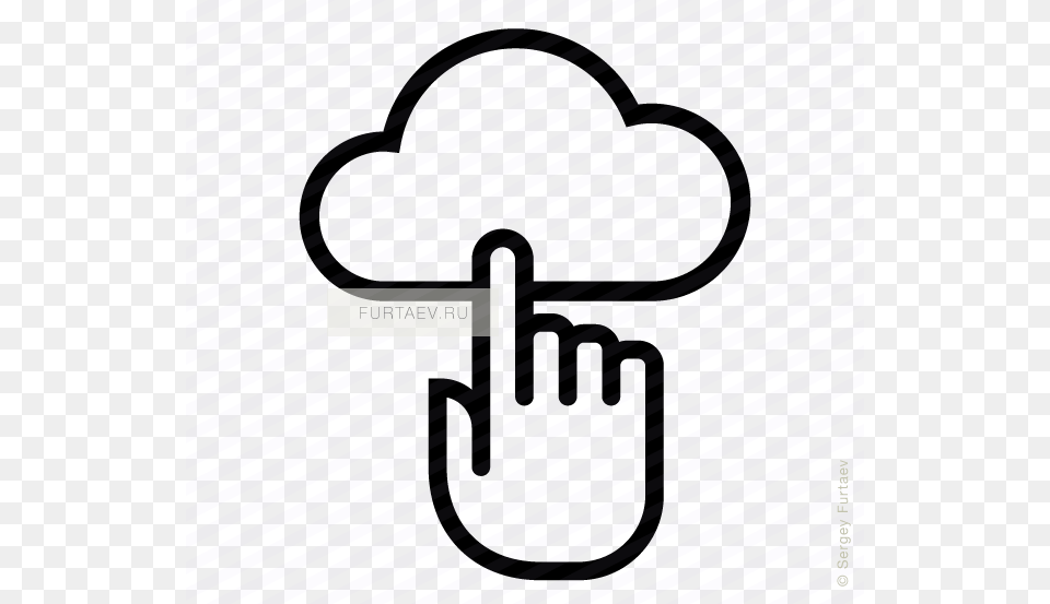 Vector Icon Of Cloud Under Index Finger Icon Free Png Download