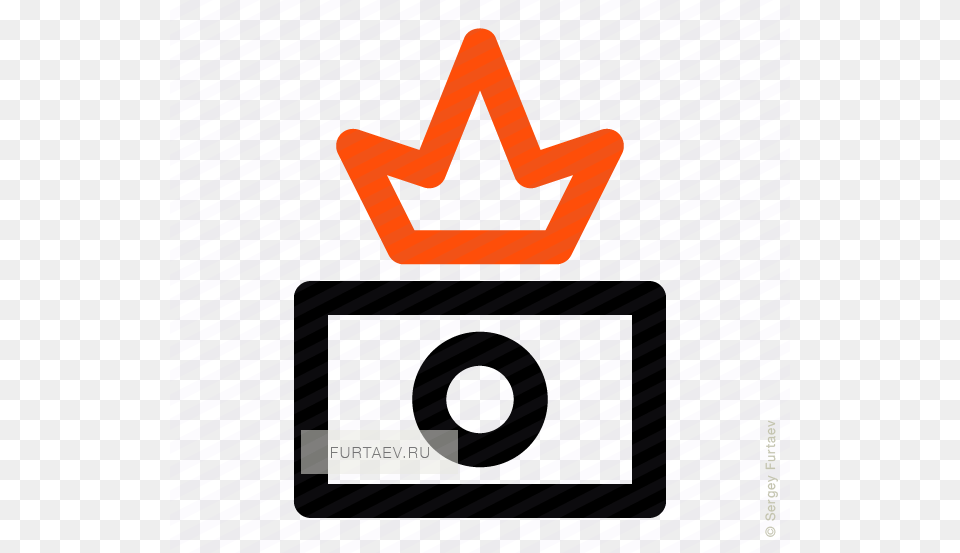 Vector Icon Of Compact Camera With Crown Flash Vector Graphics, Symbol Free Png