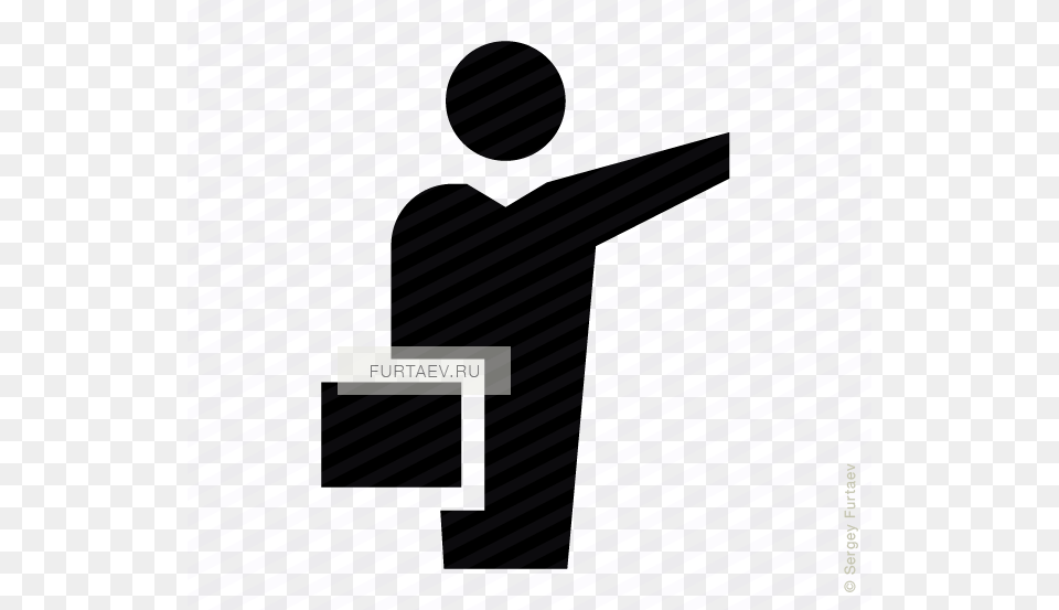 Vector Icon Of Male Person With Briefcase Taking Taxi Man, Cross, Symbol Free Png Download