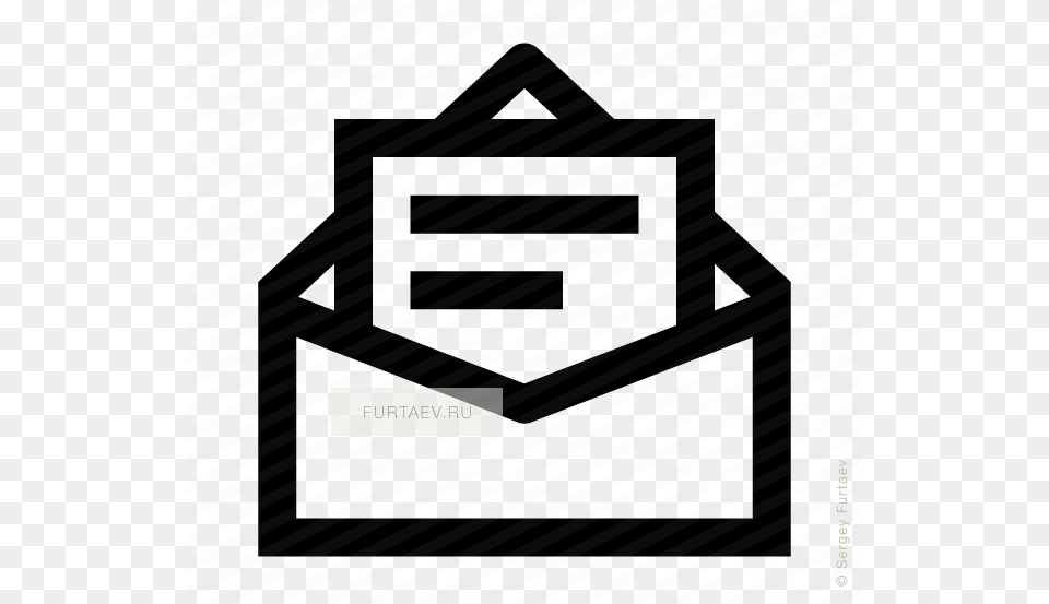 Vector Icon Of Opened Envelope With Text, Lamp, Lantern, Bag, Electronics Free Png