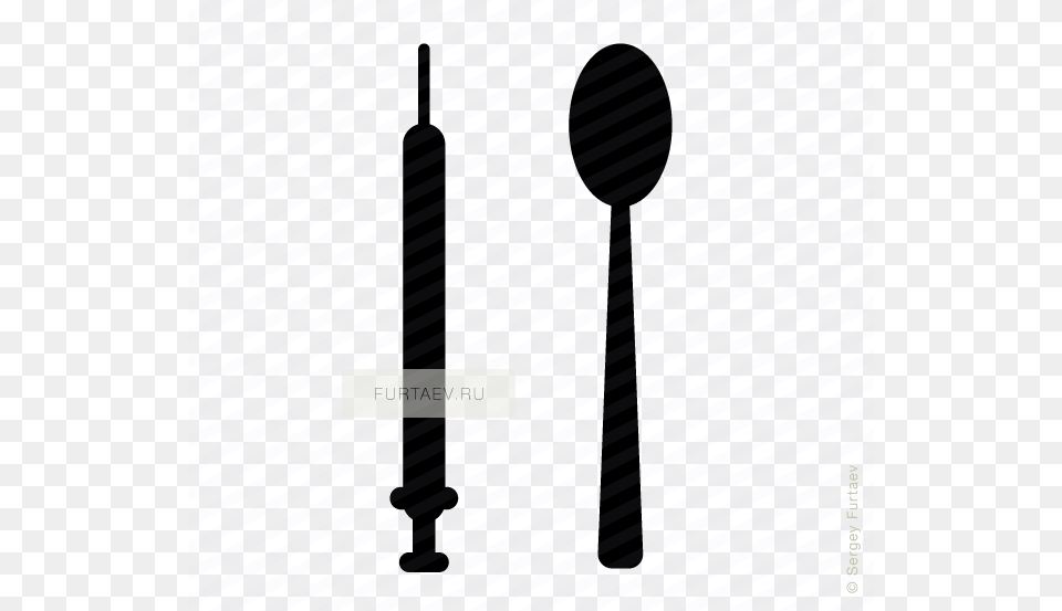 Vector Icon Of Syringe And Spoon Stock Illustration, Cutlery, Fork, Electrical Device, Microphone Free Png Download