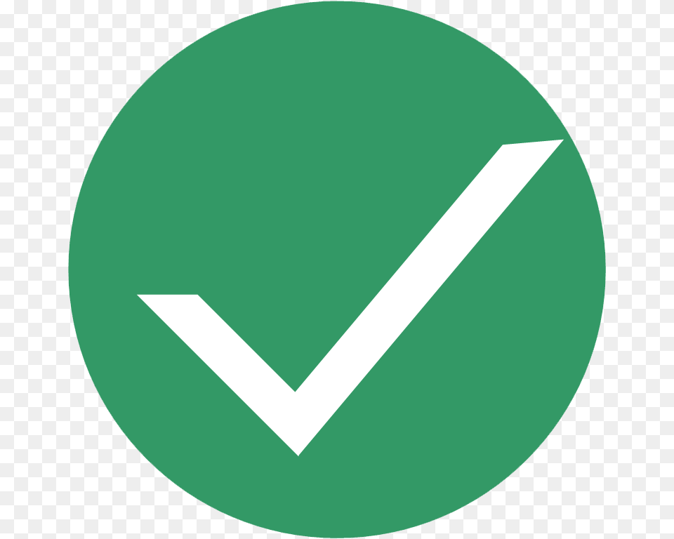 Vector Icon Of White Checkmark On Green Circle Icon Ready, Sign, Symbol, Disk Png Image