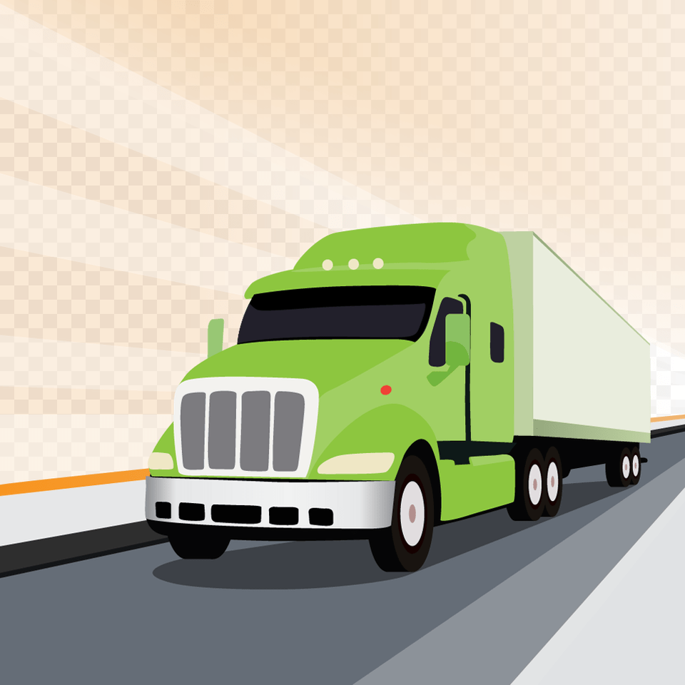 Vector Illustration Green Truck Green Truck Vector, Moving Van, Trailer Truck, Transportation, Van Png Image