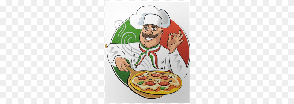 Vector Illustration Isolated On A White Background Pizza Chef Vector, Food, Person, Face, Head Png
