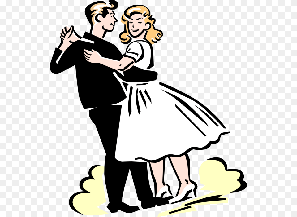 Vector Illustration Of 1950 S Vintage Style Couple 5039s Dancing Couple Clipart, Leisure Activities, Person, Adult, Female Free Png Download