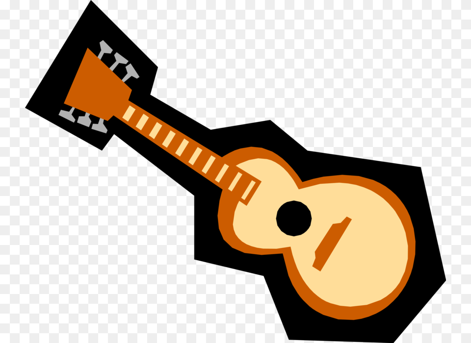 Vector Illustration Of Acoustic Guitar Stringed Musical, Musical Instrument, Smoke Pipe Png