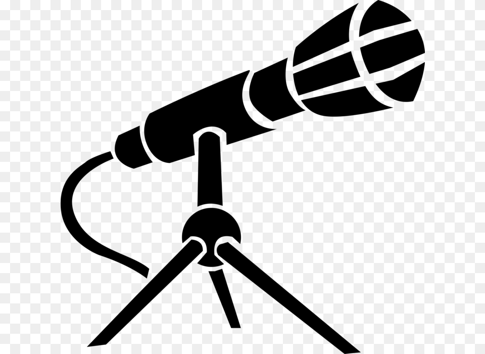 Vector Illustration Of Acoustic To Electric Transducer Microphone, Gray Free Png