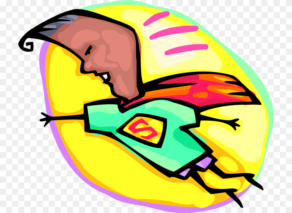 Vector Illustration Of Adolescent Flying With Superhero Superman Cape, Art, Graphics, Computer Hardware, Electronics Free Png Download