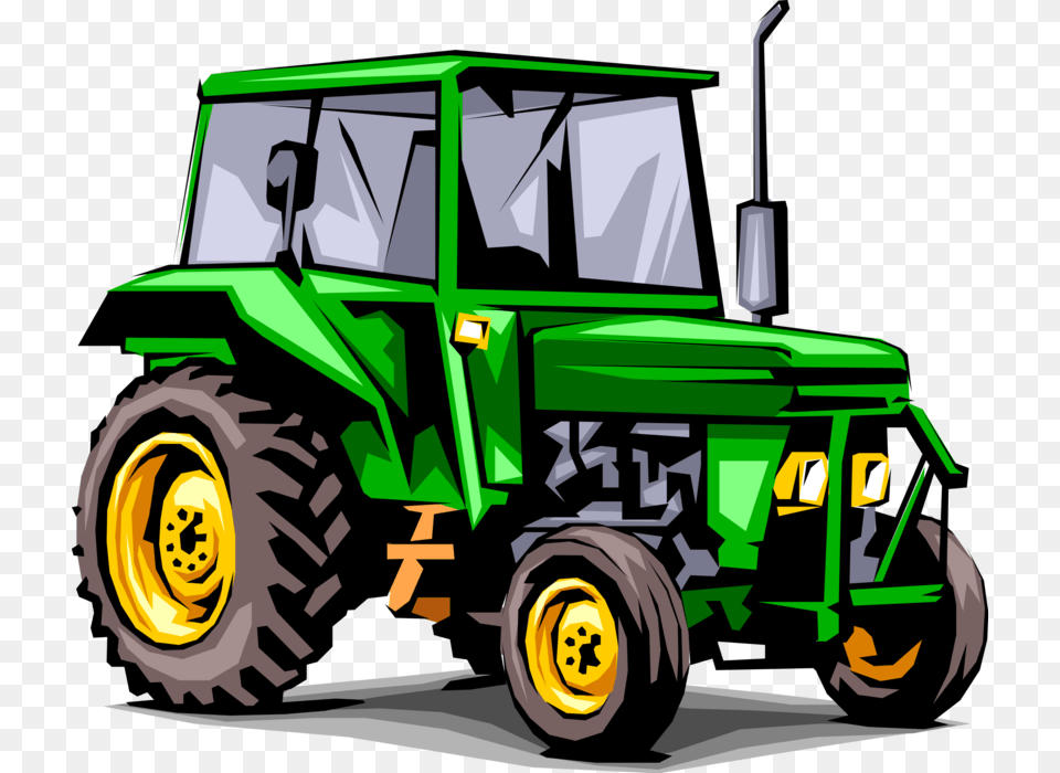 Vector Illustration Of Agriculture And Farming Equipment Clipart Green Tractor, Transportation, Vehicle, Bulldozer, Machine Free Png