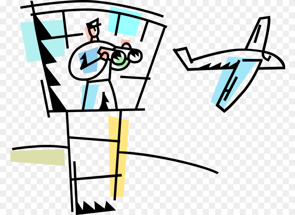 Vector Illustration Of Air Traffic Controller Maintains, Art Png Image