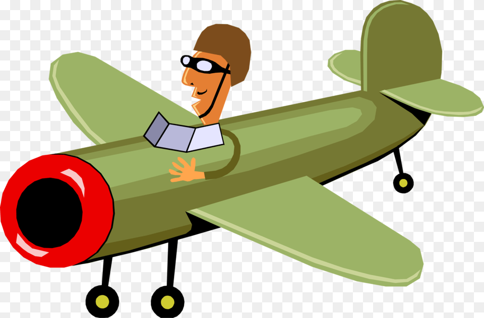Vector Illustration Of Airforce Pilot Flies Military Air Force Pilot Cartoon, Person, Face, Head, Aircraft Free Transparent Png