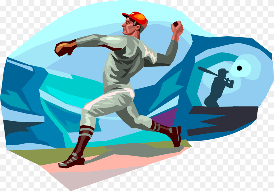 Vector Illustration Of American Pastime Sport Of Baseball Illustration, Person, People, Adult, Man Png