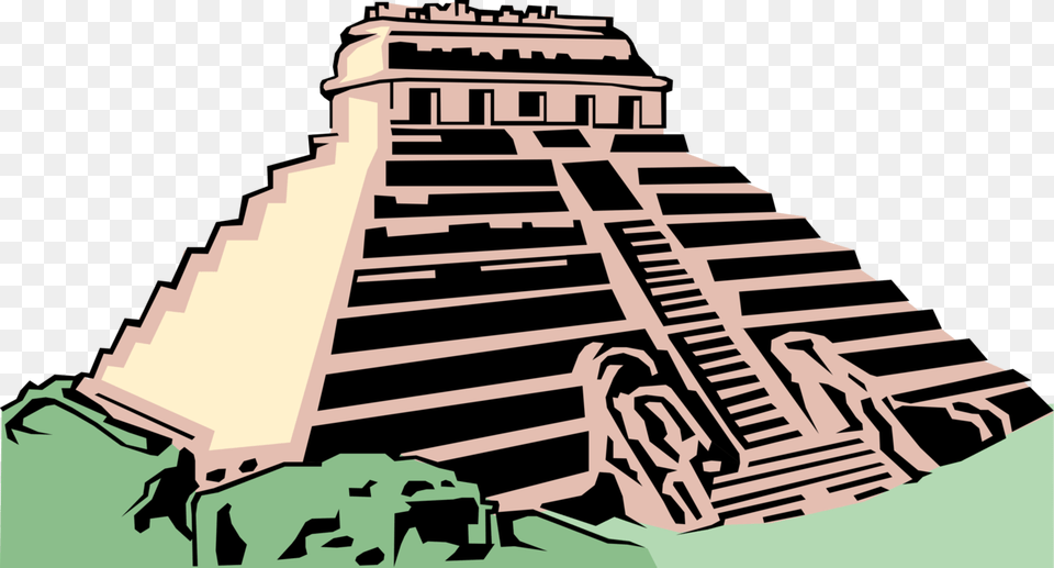 Vector Illustration Of Ancient Mayan Aztec Or Inca Mayan Temple Clipart, Architecture, Building, House, Housing Png