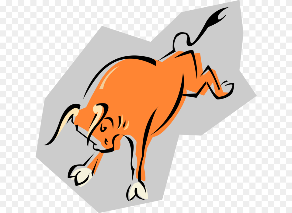 Vector Illustration Of Angry Bull Kicks Its Hind Legs, Animal, Mammal, Baby, Person Free Png Download