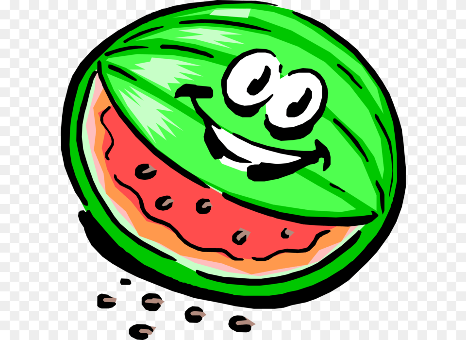 Vector Illustration Of Anthropomorphic Watermelon Fruit Cartoon Watermelon, Food, Plant, Produce, Helmet Free Png Download