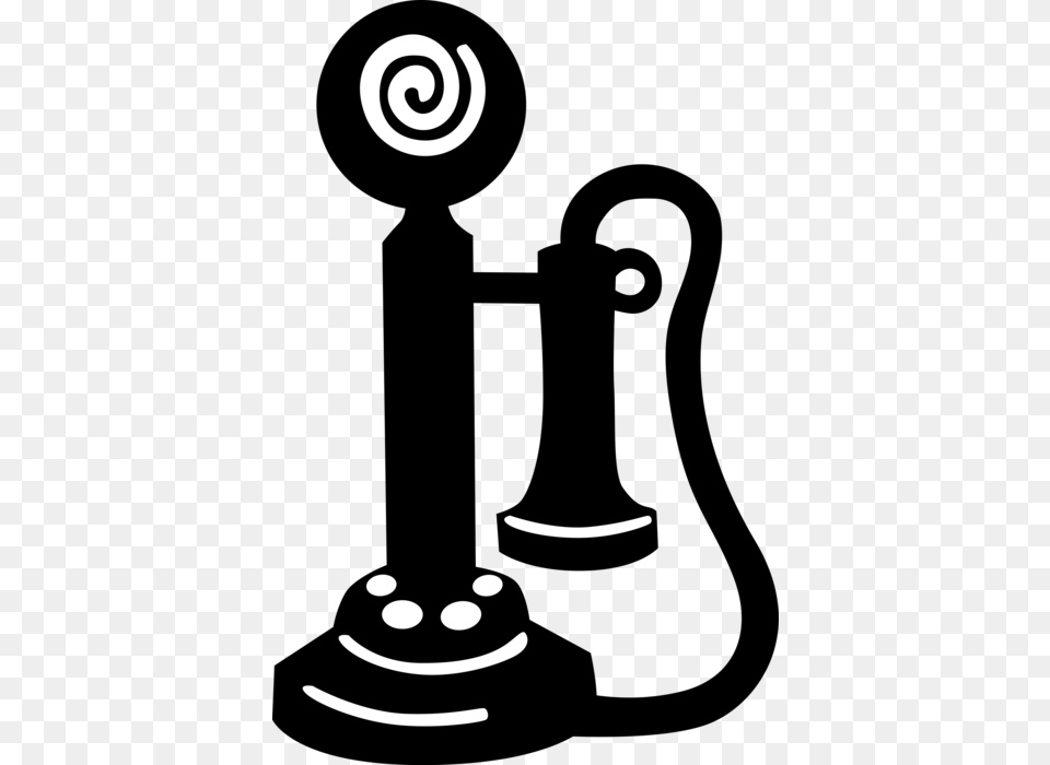 Vector Illustration Of Antique Telecommunications Device Early Telephone, Spiral, Stencil, Blade, Dagger Png Image