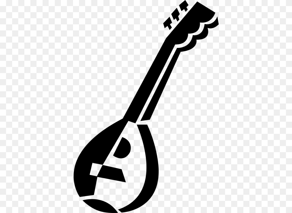 Vector Illustration Of Arabic Or Turkish Oud Stringed Tanpura Svg Ai Eps, Gray Png Image