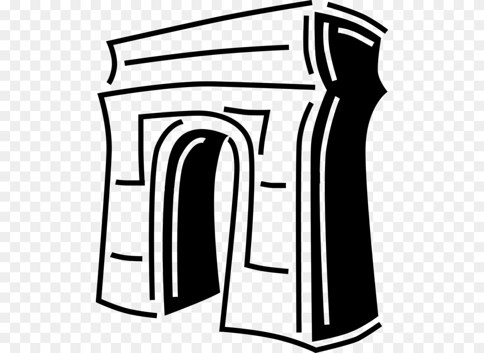 Vector Illustration Of Arc De Triomphe Triumphal Arch, Gray Free Png