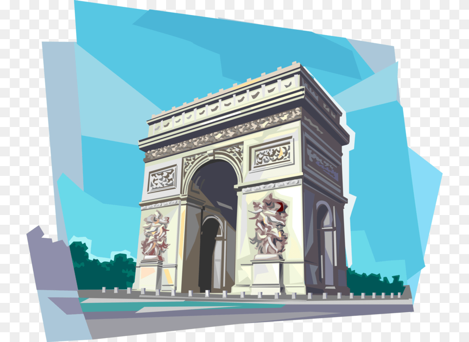 Vector Illustration Of Arc De Triomphe Triumphal Arch Clipart Arcul De Triumf, Architecture, Building, Clock Tower, Tower Free Png