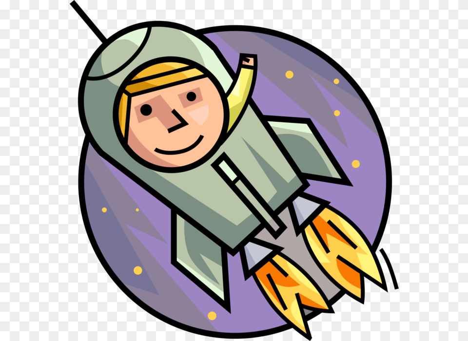 Vector Illustration Of Astronaut Blasts Off In Rocketship Astronaut In Rocket Clipart, Electronics, Hardware, Face, Head Free Png