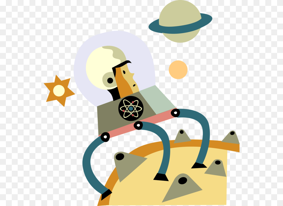 Vector Illustration Of Astronaut Explores Planet Surface Clip Art, Lighting, Outdoors, Tool, Plant Png