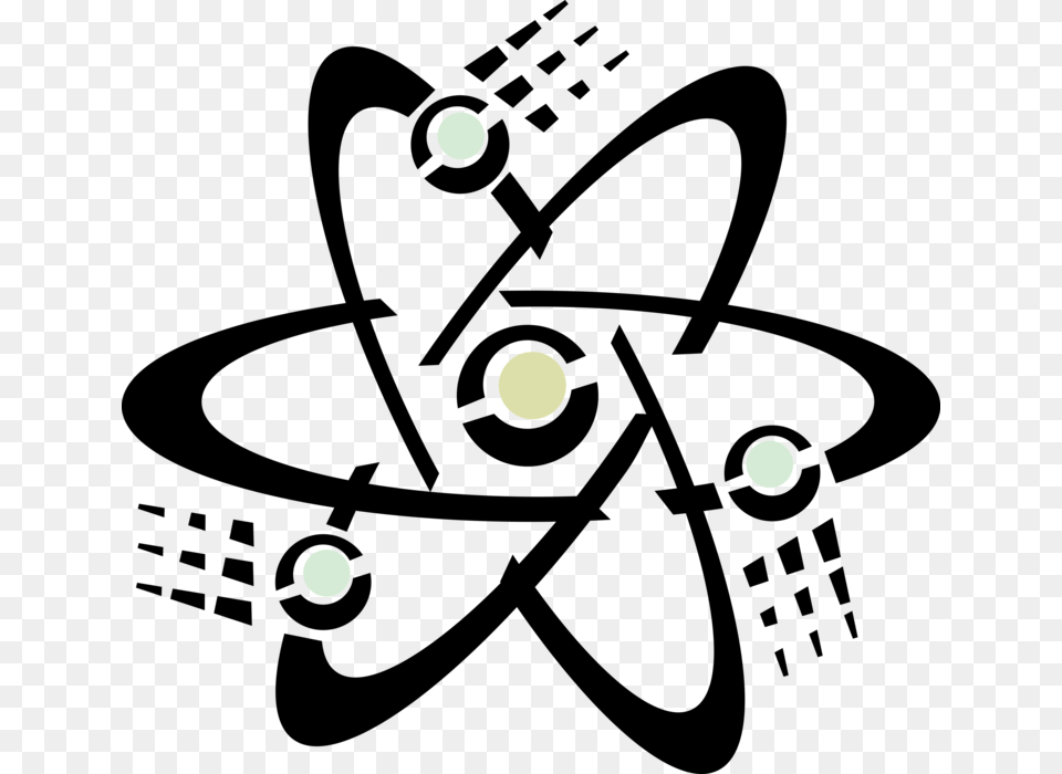 Vector Illustration Of Atomic Energy Science Atom Symbol Atomic Symbol Transparent, Nature, Night, Outdoors, Astronomy Png Image