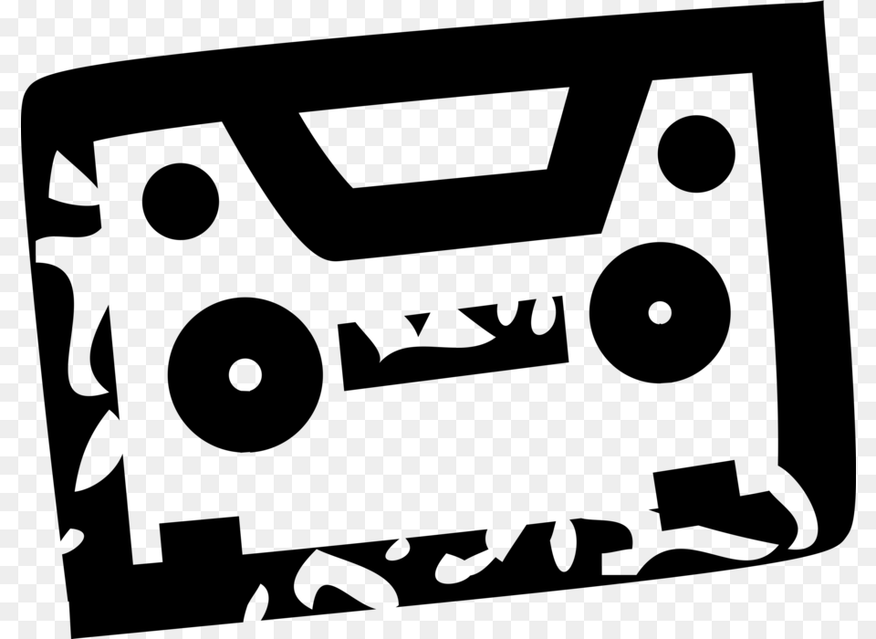 Vector Illustration Of Audio Entertainment Analog Cassette Cassette, Gray Png Image