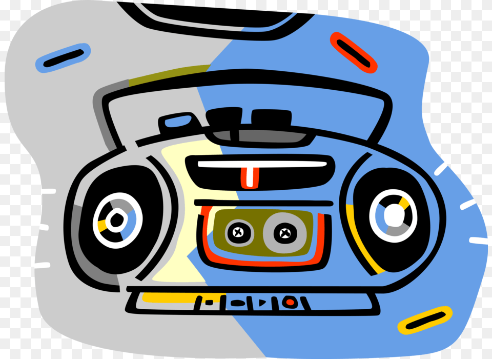 Vector Illustration Of Audio Entertainment Portable, Electronics, Cd Player, Tape Player, Cassette Player Free Png