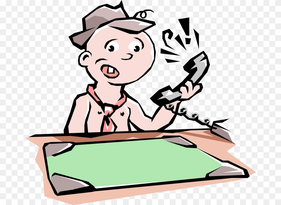 Vector Illustration Of Baby Businessman With Telephone, Photography, Person, Face, Head Png