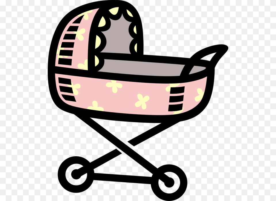 Vector Illustration Of Baby Carriage Pram Stroller Baby Carriage, Bed, Furniture, Cradle Free Png Download