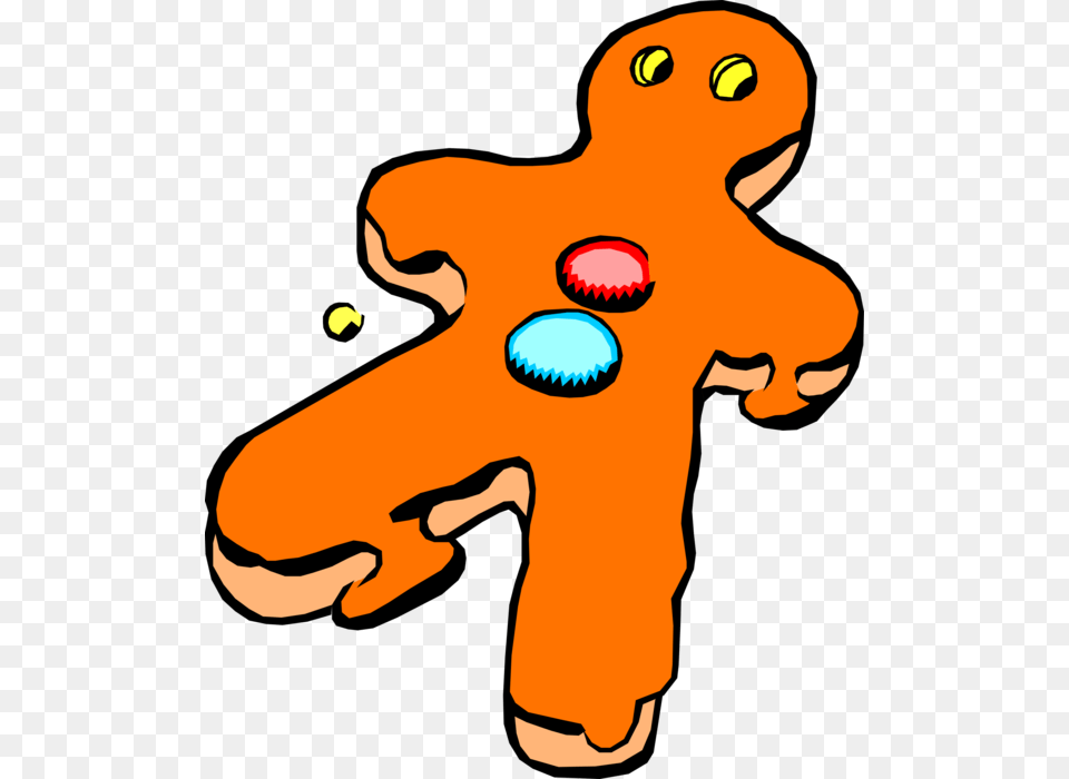 Vector Illustration Of Baked Goods Gingerbread Man Melting Gingerbread Man, Cookie, Food, Sweets, Baby Free Transparent Png