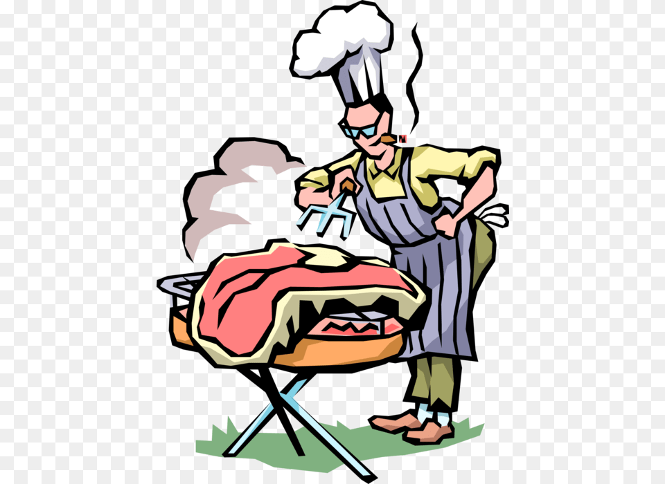 Vector Illustration Of Barbecue Barbeque Or Bbq Grill Grill Master, Baby, Person, Cooking, Food Png Image