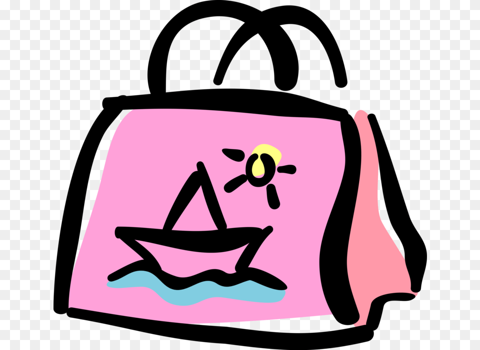 Vector Illustration Of Beach Bag Tote Bag With Carry, Clothing, Hat, Cap, Swimwear Free Png