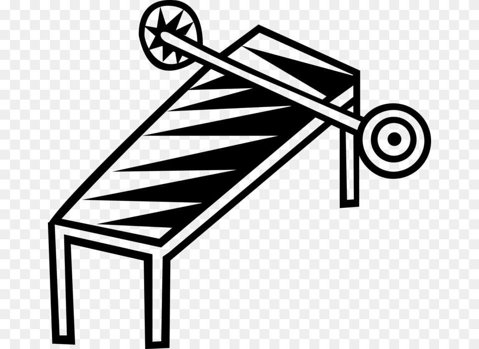 Vector Illustration Of Bench Press Used In Weight Training, Gray Free Png