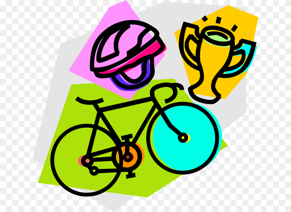 Vector Illustration Of Bicycle Race Winnerquots Trophy Bicycle Scavenger Hunt, Machine, Wheel, Transportation, Vehicle Png