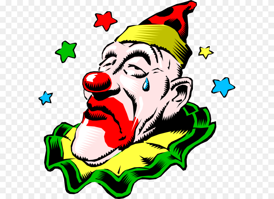 Vector Illustration Of Big Top Circus Clown With Sad Circus Clowns, Baby, Person, Face, Head Png Image