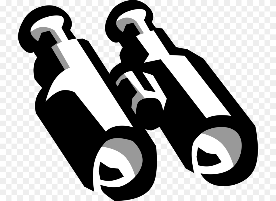 Vector Illustration Of Binoculars Field Glasses Or, Stencil, Sword, Weapon Free Png Download