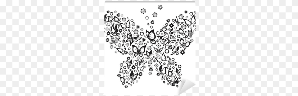 Vector Illustration Of Black And White Butterflies Butterflies Heart Gourmet Rubber Stamps Cling Stamps, Art, Floral Design, Graphics, Pattern Free Png Download
