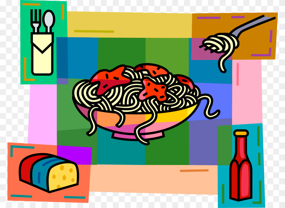Vector Illustration Of Bowl Of Spaghetti Pasta With, Art, Baby, Person Png Image