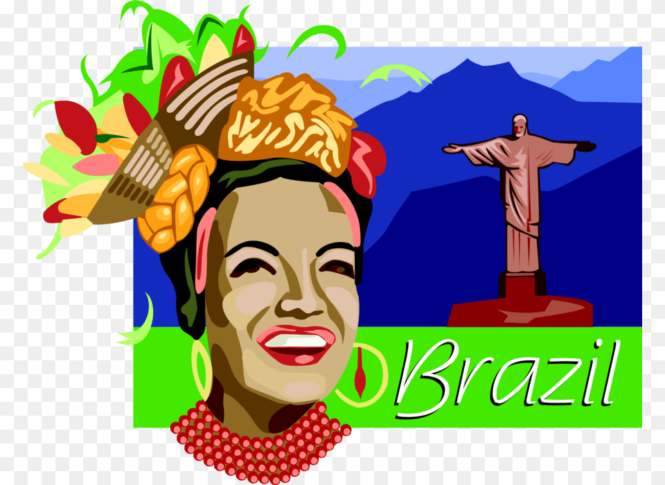 Vector Illustration Of Brazil Postcard Design With Brazil, Art, Adult, Female, Person Png Image