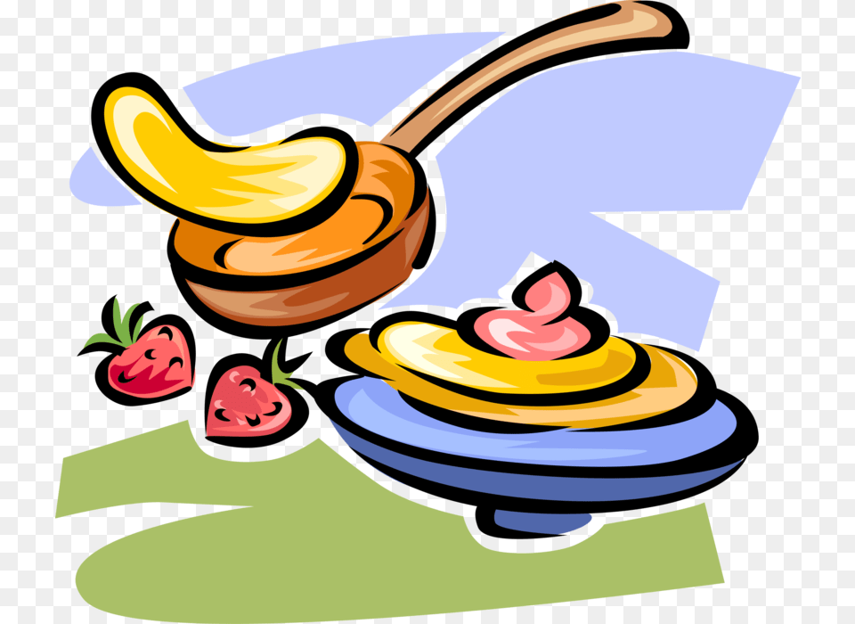 Vector Illustration Of Breakfast Pancakes Or Flapjacks, Cutlery, Spoon, Smoke Pipe, Device Png Image