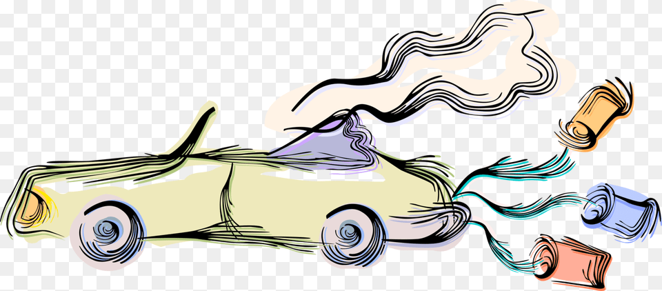 Vector Illustration Of Bride And Groom Wedding Car Wedding Car Vector, Art, Transportation, Vehicle, Machine Free Png Download