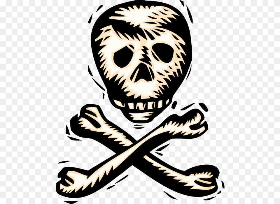 Vector Illustration Of Buccaneer Pirate Skull And Crossbones Skull And Crossbones, Stencil, Animal, Dinosaur, Reptile Free Png